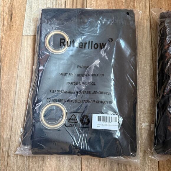 Set of two Elegant Black Grommet blackout Curtains. NWT - Picture 7 of 8